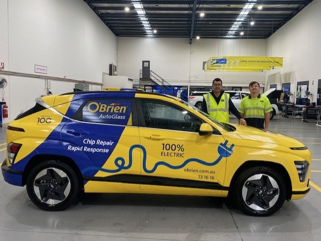 Introducing our new Electric Vehicle at O’Brien® AutoGlass Rosebery – supporting our Repair First policy.